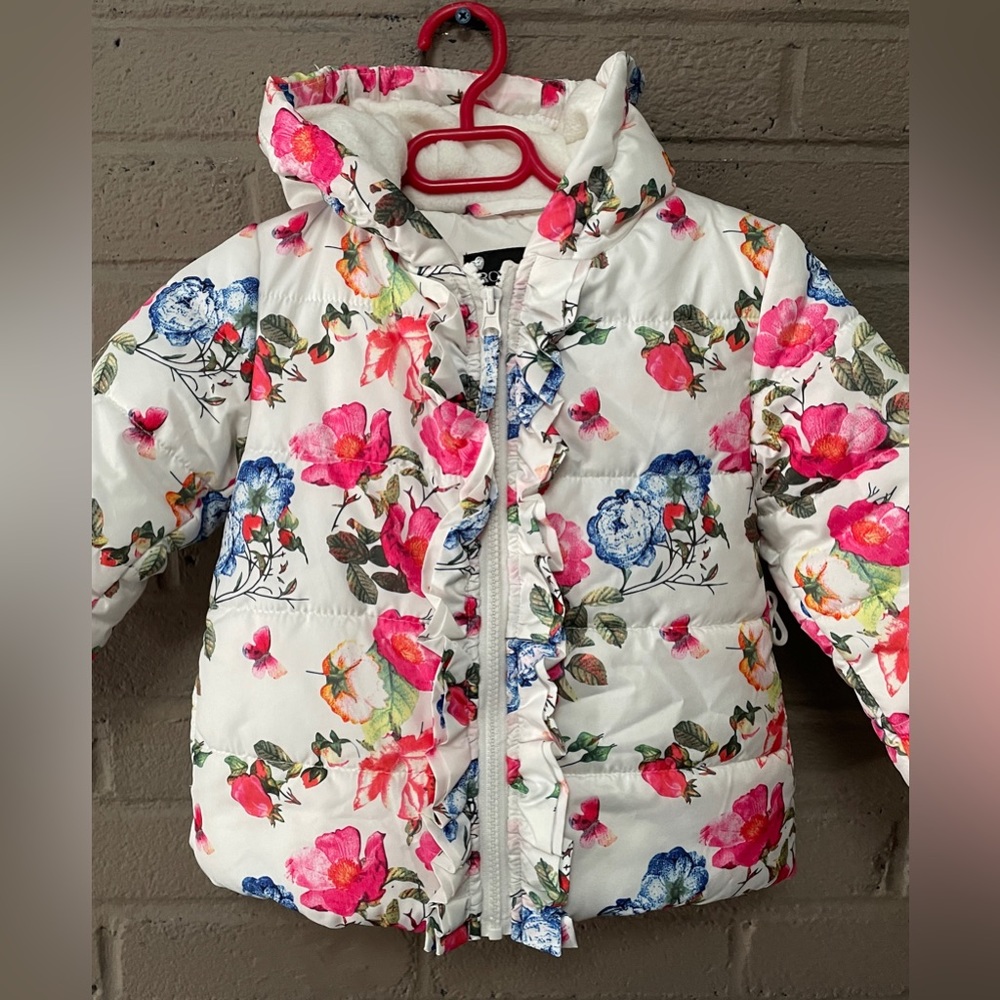 Rothschild  Girls Floral Print Fleece Lined Puffer Jacket 24 M - Picture 8 of 16